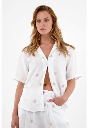 Camisa Blanca En Lino Para Mujer