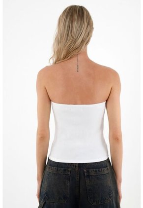 Tennis Camiseta Strapless Blanca Para Mujer