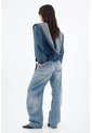 Tennis Chaqueta Para Mujer En Algodón Azul Holgada Con Cuello Amplio de Tennis