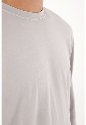 Camiseta Gris Manga Larga Para Hombre