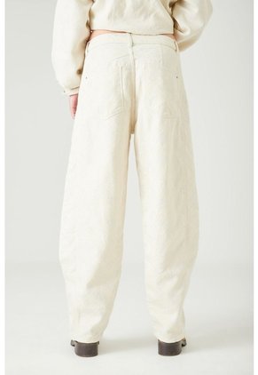 Tennis Pantalón Wide Leg Con Textura De Rombos En Denim Crudo Para Mujer