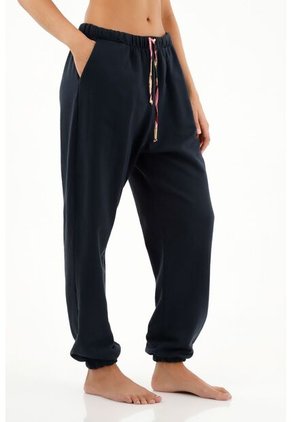 Pantalón Tipo Jogger Tiro Alto Azul Para Mujer