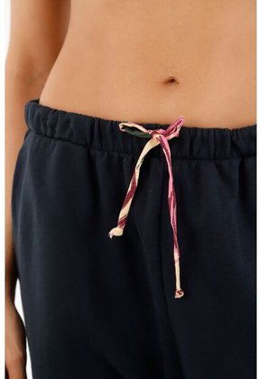 Pantalón Tipo Jogger Tiro Alto Azul Para Mujer