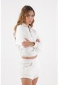 Tennis Bermuda Para Mujer De Algodón Blanco Fit Relajado Con Abertura Lateral de Tennis