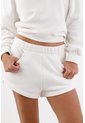 Tennis Bermuda Para Mujer De Algodón Blanco Fit Relajado Con Abertura Lateral de Tennis