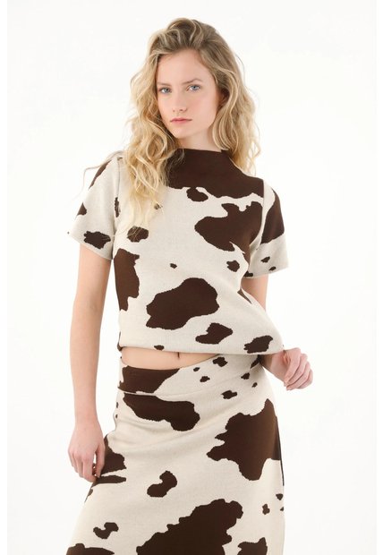 Tennis Camiseta Con Estampado De Vaca Para Mujer