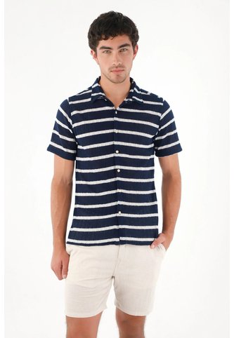 Tennis Camisa Tipo Bowling A Rayas Con Diseño Versátil Para Hombre Tennis