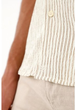 Tennis Camisa A Rayas Con Raqueta Con Acabado Suave Para Hombre