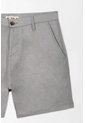 Tennis Bermuda Chino Fit Recto Con Botón De Contraste En Lino Gris Para Hombre de Tennis