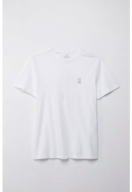 Camiseta Manga Corta Estampada Blanca Para Hombre