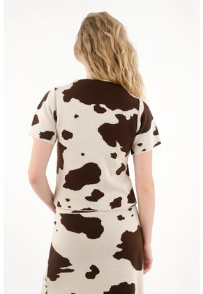 Tennis Camiseta Con Estampado De Vaca Para Mujer