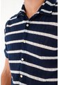 Tennis Camisa Tipo Bowling A Rayas Con Diseño Versátil Para Hombre de Tennis