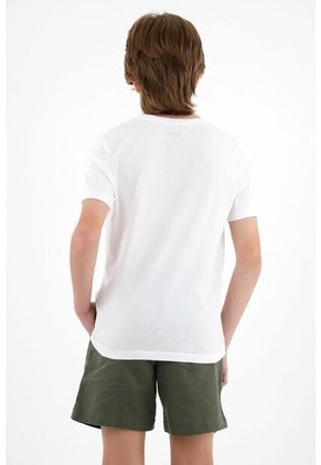 Camiseta Manga Corta Blanca Para Niño