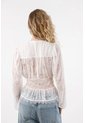 Tennis Camisa Manga Larga Con Encajes Crudo Para Mujer de Tennis