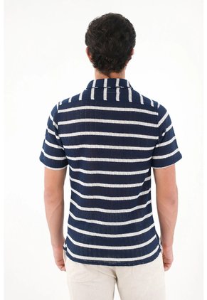 Tennis Camisa Tipo Bowling A Rayas Con Diseño Versátil Para Hombre
