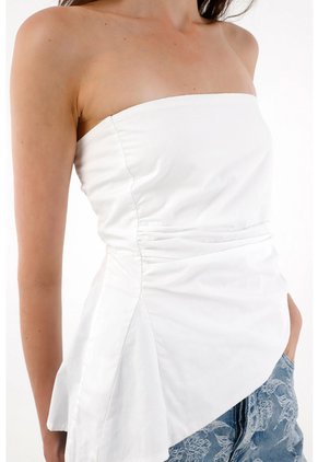 Tennis Camisa Straplesse Con Recogido De Silueta Amplia Para Mujer