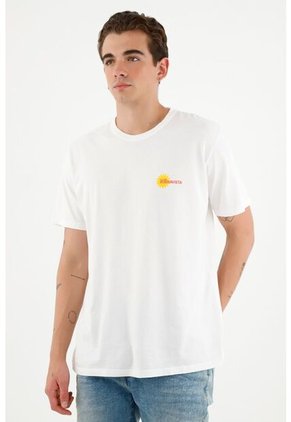 Camiseta Unisex Blanca Con Estampado Posterior