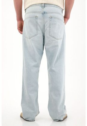 Tennis Jean Loose Fit Tiro Medio Azul Claro Para Hombre