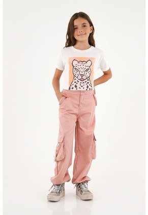 Pantalón Parachute Naranja Para Niña
