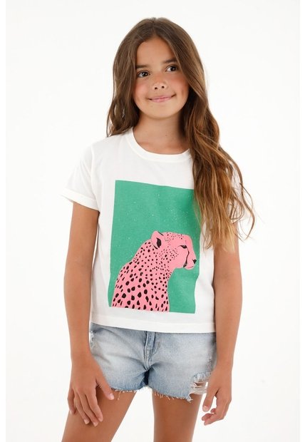 Camiseta Con Estampado Frontal Para Niña