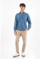 Tennis Camisa Para Hombre En Poliéster Azul Rayas Fit Relajado de Tennis