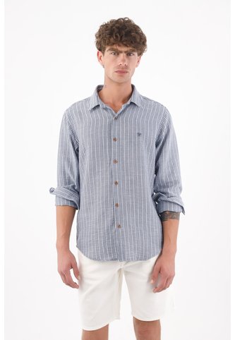 Tennis Camisas Entero Manga Larga Con Detalle Fruncido Para Hombre Tennis