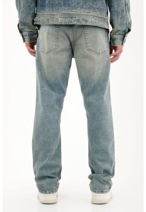 Tennis Jean Recto Con Dirty Azul Claro Para Hombre