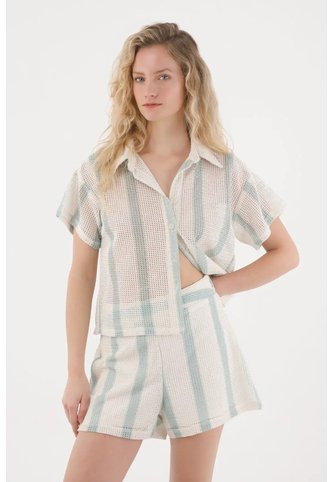 Tennis Camisa Tejida Con Rayas Para Mujer Tennis