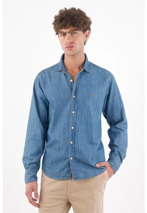 Tennis Camisa Para Hombre En Poliéster Azul Rayas Fit Relajado