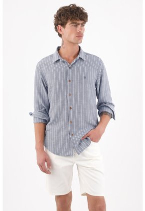 Tennis Camisas Entero Manga Larga Con Detalle Fruncido Para Hombre