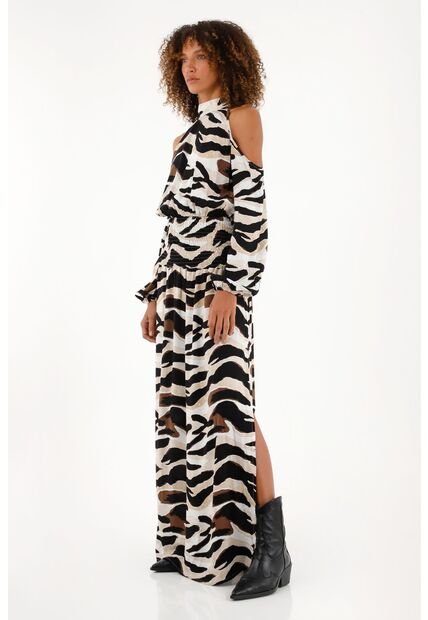 Tennis Vestido Largo Con Estampado Animal Print Para Mujer