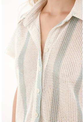 Tennis Camisa Tejida Con Rayas Para Mujer