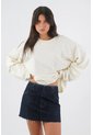 Tennis Buzo Para Mujer Algodón Crudo Corte Relajado Con Hombro Caído de Tennis
