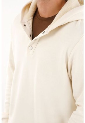 Tennis Buzo Con Capucha Forrada En Ovejero Crudo Para Hombre