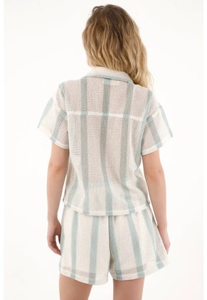Tennis Camisa Tejida Con Rayas Para Mujer