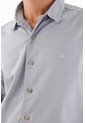 Tennis Camisa Para Hombre En Algodón Gris Claro Fit Clásico Con Mini Bordado De Raquetas de Tennis