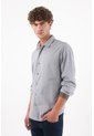 Tennis Camisa Para Hombre En Algodón Gris Claro Fit Clásico Con Mini Bordado De Raquetas de Tennis