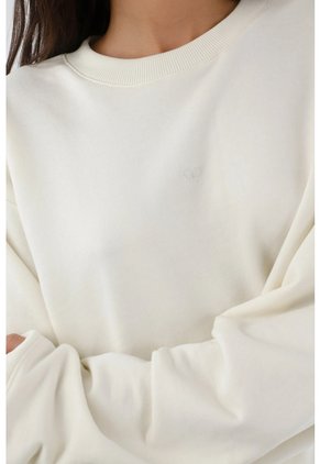 Tennis Buzo Para Mujer Algodón Crudo Corte Relajado Con Hombro Caído