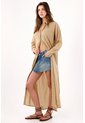 Tennis Camisa Oversize Con Aberturas Laterales En Algodón Beige Para Mujer de Tennis
