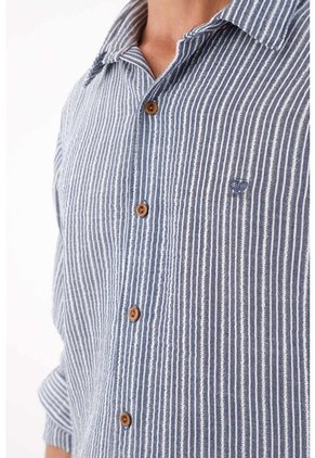 Tennis Camisas Entero Manga Larga Con Detalle Fruncido Para Hombre