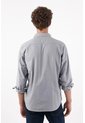 Tennis Camisa Para Hombre En Algodón Gris Claro Fit Clásico Con Mini Bordado De Raquetas de Tennis