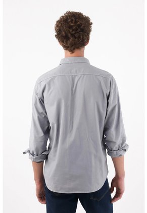 Tennis Camisa Para Hombre En Algodón Gris Claro Fit Clásico Con Mini Bordado De Raquetas