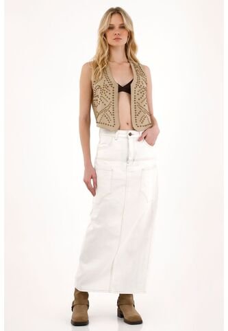 Tennis Falda Larga En Bull Denim Crudo Para Mujer Tennis