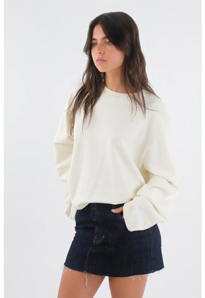 Tennis Buzo Para Mujer Algodón Crudo Corte Relajado Con Hombro Caído