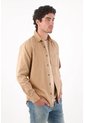 Tennis Camisa Relajada Con Bolsillo Cuadrado En Algodón Camel Para Hombre de Tennis