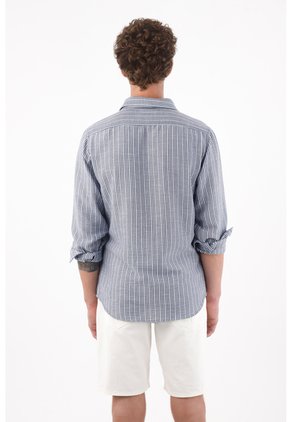 Tennis Camisas Entero Manga Larga Con Detalle Fruncido Para Hombre