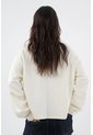 Tennis Buzo Para Mujer Algodón Crudo Corte Relajado Con Hombro Caído de Tennis