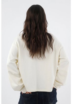 Tennis Buzo Para Mujer Algodón Crudo Corte Relajado Con Hombro Caído
