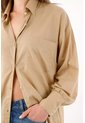 Tennis Camisa Oversize Con Aberturas Laterales En Algodón Beige Para Mujer de Tennis