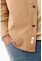 Tennis Camisa Relajada Con Bolsillo Cuadrado En Algodón Camel Para Hombre de Tennis